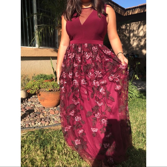 maroon princess dress